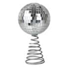Zilveren discobal piek voor de kerstboom