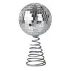 Zilveren discobal piek voor de kerstboom