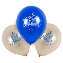 Set 6 Latex ballonnen 'Eid Mubarak' dubbelzijdig (25 cm)