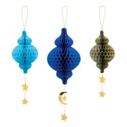 Honeycomb hangdecoratie Eid Mubarak - 3 stuks