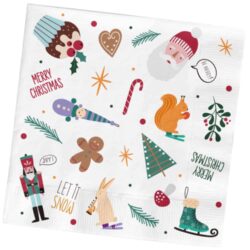 Servetten - Kerstsymbolen - Holly Jolly - 33 x 33 cm - 20 stuks Servetten - Kerstsymbolen - Holly Jolly - 33 x 33 cm - 20 stuks