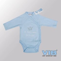 Rompertje (overslag) Luxe Katoen - Ik ben een prinsje! (Blauw)