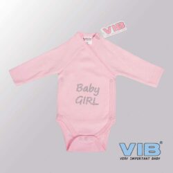 Rompertje (overslag) Luxe Katoen - Baby Girl Hartjes (Roze)