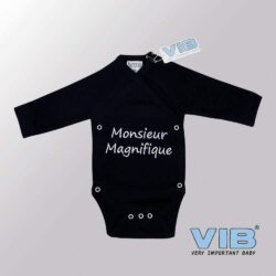 Rompertje (overslag) Luxe Katoen - Monsieur Magnifique (Zwart)
