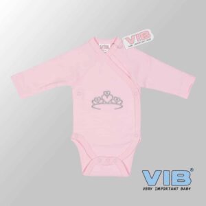 Rompertje (overslag) Luxe Katoen - Kroontje (Roze)