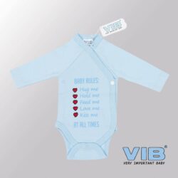 Rompertje (overslag) Luxe Katoen - Baby Rules (Blauw)