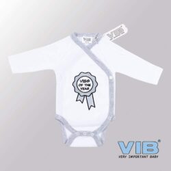Rompertje (overslag) Luxe Katoen - VIB Of The Year (Wit-Grijs)