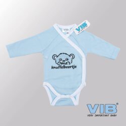 Rompertje (overslag) Luxe Katoen - Oma's Knuffelbeertje (Blauw)