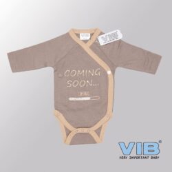 Rompertje (overslag) Luxe Katoen - Coming Soon (Bruin)