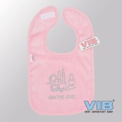 Slabbetje Luxe velours - Grote zus met Make up (Roze)