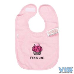 Slabbetje Luxe velours - Feed me roze (Cupcake)