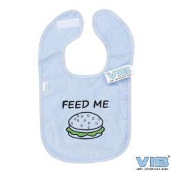 Slabbetje Luxe velours - Feed me blauw (Hamburger)