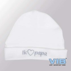 Muts rond - Ik (hartje) Papa - (Wit)