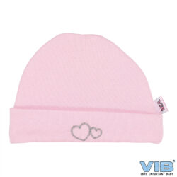 Muts rond - Hartjes (Roze)