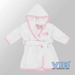 Badjas voor kinderen Luxe Katoen - VIB (Wit-Roze) Badjas voor kinderen Luxe Katoen - VIB (Wit-Roze)