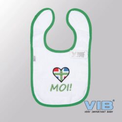 Slabbetje Luxe velours - Moi (Groningen) (Wit-Groen)