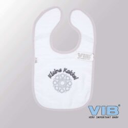 Slabbetje Luxe velours - Kleine Kokkel (Wit-Grijs)