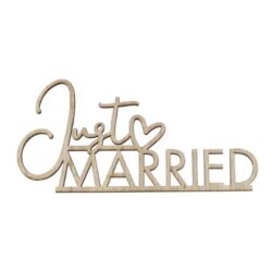 Houten tafeldecoratie Just Married
