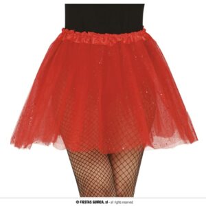 Glitter tutu rood - 40 cm