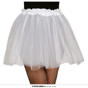 Glitter tutu wit - 40 cm