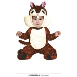 Jumpsuit eekhoorn baby met losse hoodie en staart
