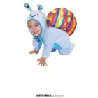 Jumpsuit baby slak huisje zit met klittenband vast