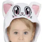 Jumpsuit baby white Kitty hoodie