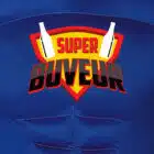 Kostuum Super Bier Man logo super buveur