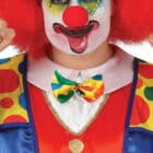 Kostuum Clown gestreepte broek strik