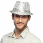 Hoed Popstar sequins zilver
