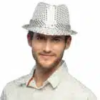 Hoed Popstar sequins zilver