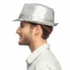 Hoed Popstar sequins zilver