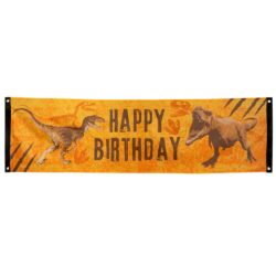 T-Rex Party - Banner Happy Birthday