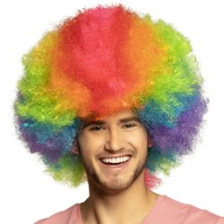 Pruik Clown Rainbow deluxe Pruik Clown Rainbow deluxe