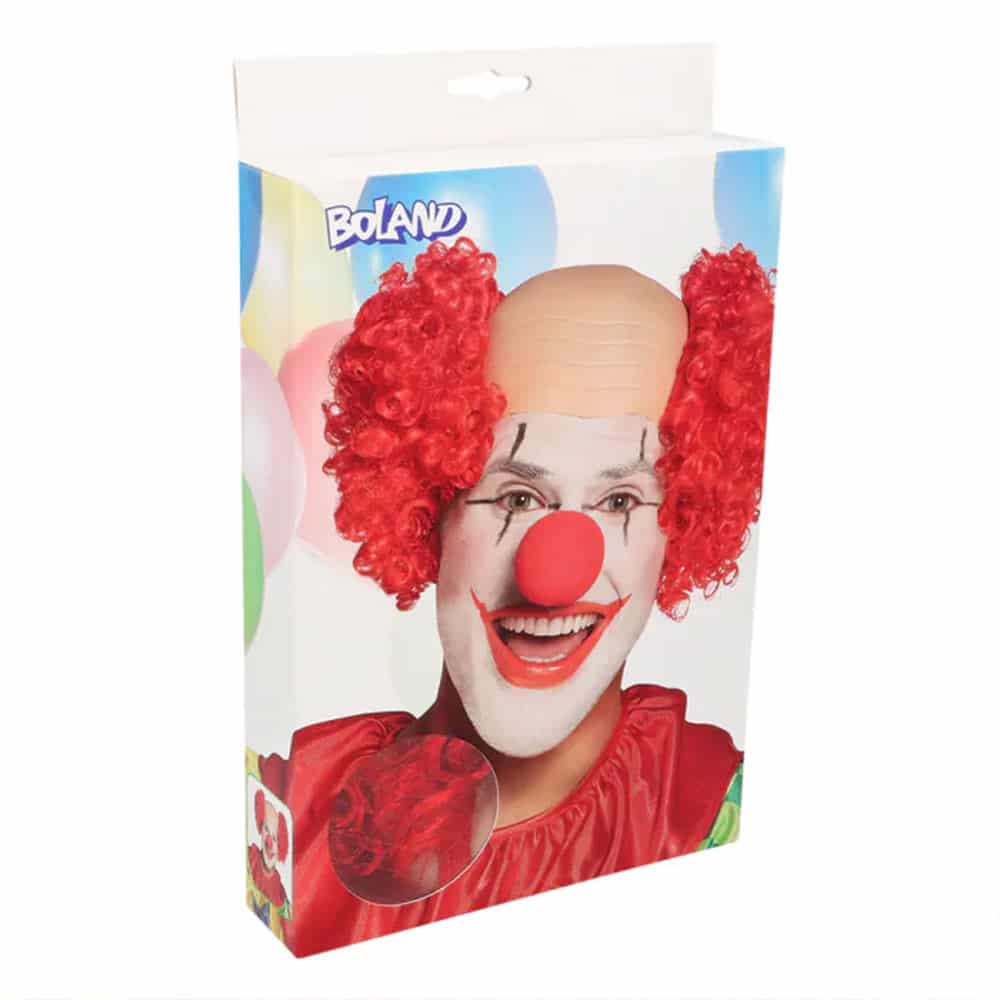 Pruik Clown Baldy Rood Pruik Clown Baldy Rood