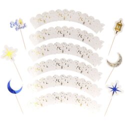 Cupcake decoratie set 'Eid Mubarak' - 12 stuks