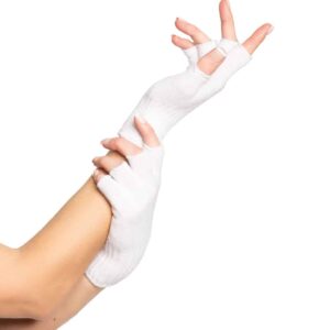 Vingerloze handschoenen Wit (per paar)