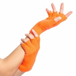 Vingerloze handschoenen NEON Oranje (per paar)