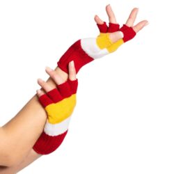 Vingerloze handschoenen Rood/Wit/Geel (per paar)
