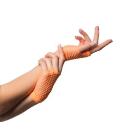 Vingerloze visnet handschoenen NEON Oranje (per paar)