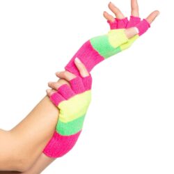 Vingerloze handschoenen NEON Pink/Geel/Groen (per paar)