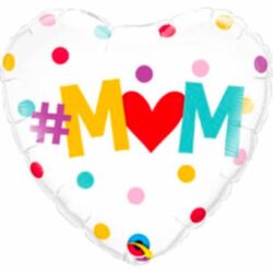 #Mom folieballon hart - 46 cm