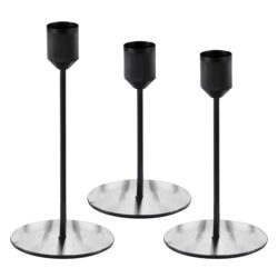 Mat zwarte kaarsenhouders - 3 stuks