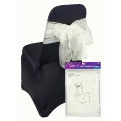 Organza stoelstrik ivory - 3 m x 27 cm