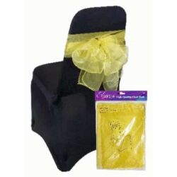 Organza stoelstrik goud - 3 m x 27 cm