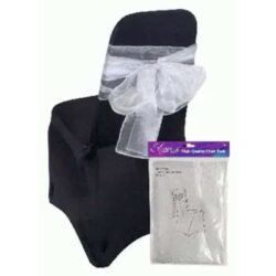 Organza stoelstrik zilver - 3 m x 27 cm