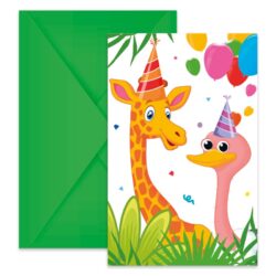 Uitnodigingen jungle party (6 stuks)