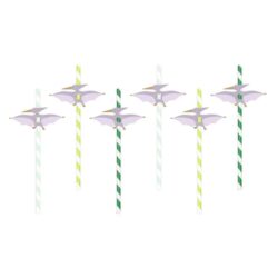 Papieren rietjes Pterodactyl - 19.5 cm - 6 stuks