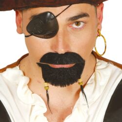Piraten sikje met snor Zwart