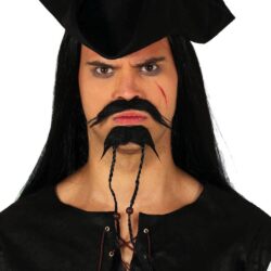 Piraten baard met sikje zwart